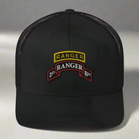 2nd ranger battalion scroll and ranger tab snapback trucker hat