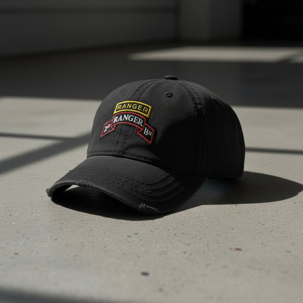 2nd Ranger Battalion Scroll Distressed Dad Hat