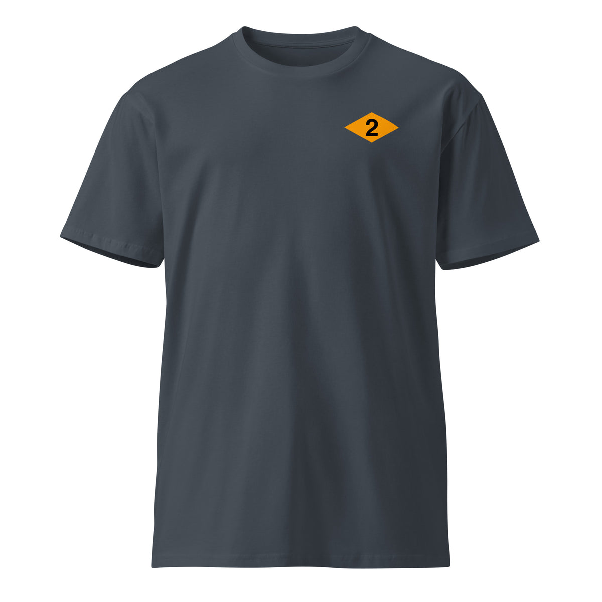 blue t-shirt with 2nd ranger battalion diamond