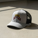 2nd ranger battalion scroll and ranger tab on a snapback trucker hat