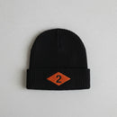Ribbed knit beanie with 2nd ranger battalion world war 2 diamond