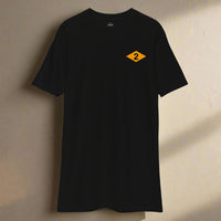 Black t-shirt with world war 2 2nd battalion ranger diamond on left chest