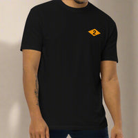 Black t-shirt with world war 2 2nd battalion ranger diamond on left chest