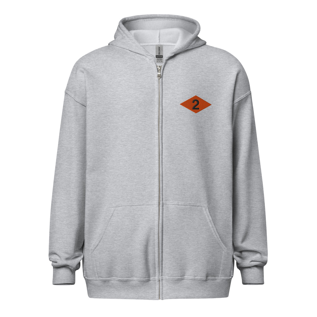 WW2 Ranger Diamond 2nd Battalion Full Zip Hoodie