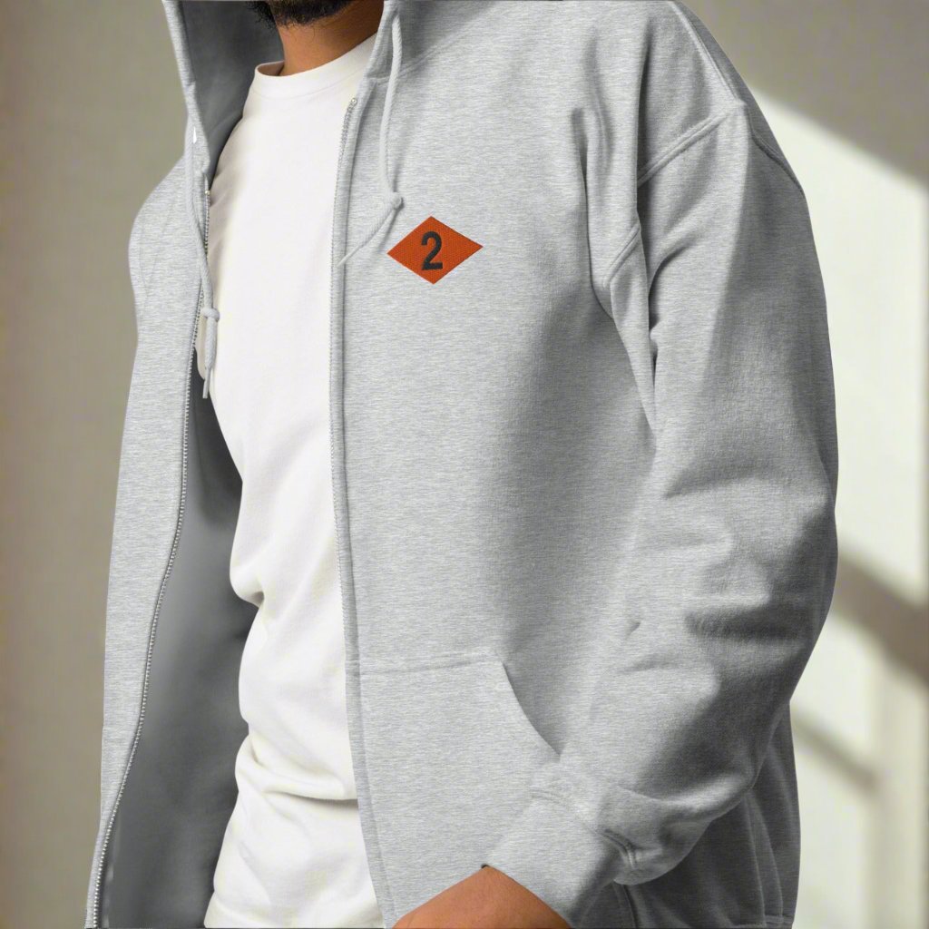 WW2 Ranger Diamond 2nd Battalion Full Zip Hoodie