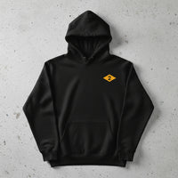 black pullover hoodie with US army rangers ww2 diamond on the left chest