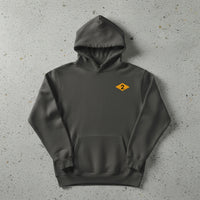 vintage black pullover hoodie with US army rangers ww2 diamond on the left chest