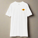 White t-shirt with world war 2 2nd battalion ranger diamond on left chest