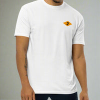 White t-shirt with world war 2 2nd battalion ranger diamond on left chest