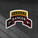 2nd ranger battalion scroll and tab vinyl decal sticker