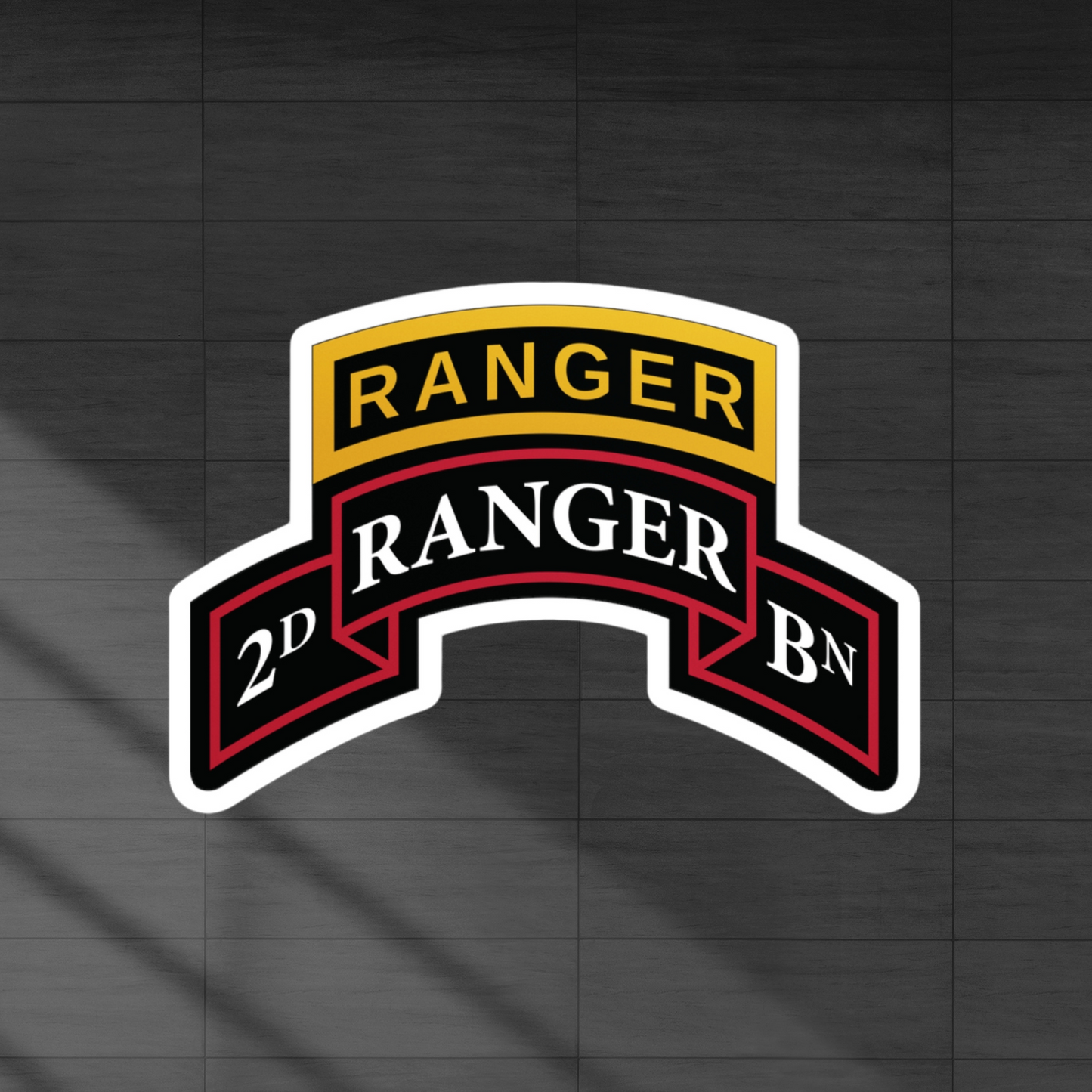 2nd ranger battalion scroll and tab vinyl decal sticker