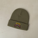 Ribbed knit beanie with 3rd ranger battalion scroll and ranger school tab