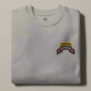3rd ranger battalion sweatshirt embroidered with scroll and ranger tab.