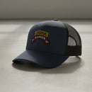 3rd ranger battalion scroll and ranger tab on a snapback trucker hat
