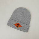 Ribbed knit beanie with 3rd ranger battalion world war 2 diamond