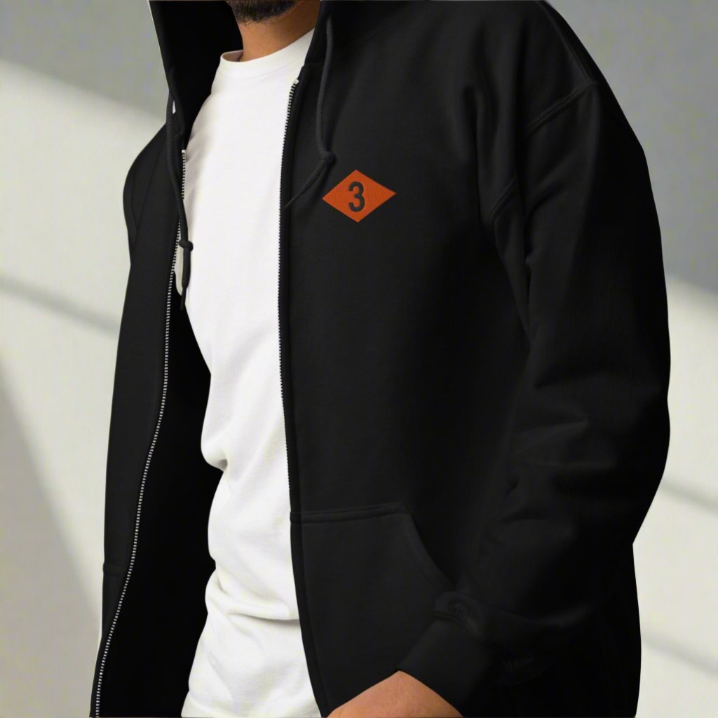 WW2 Ranger Diamond 3rd Battalion Full Zip Hoodie