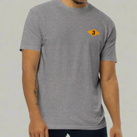 Grey t-shirt with world war 2 3rd battalion ranger diamond on left chest