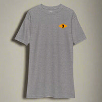 Grey t-shirt with world war 2 3rd battalion ranger diamond on left chest