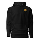 black hoodie with 3rd ranger battalion ranger diamond from world war 2 on the left chest