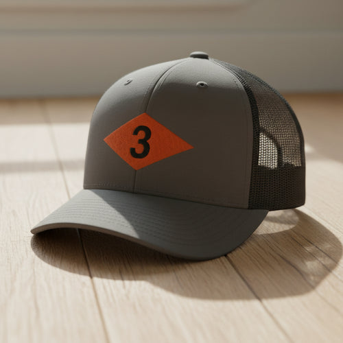 3rd ranger battalion WW2 diamond on snapback trucker hat.