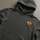 vintage black pullover hoodie with US army rangers ww2 diamond on the left chest