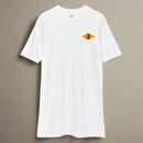 White t-shirt with world war 2 3rd battalion ranger diamond on left chest