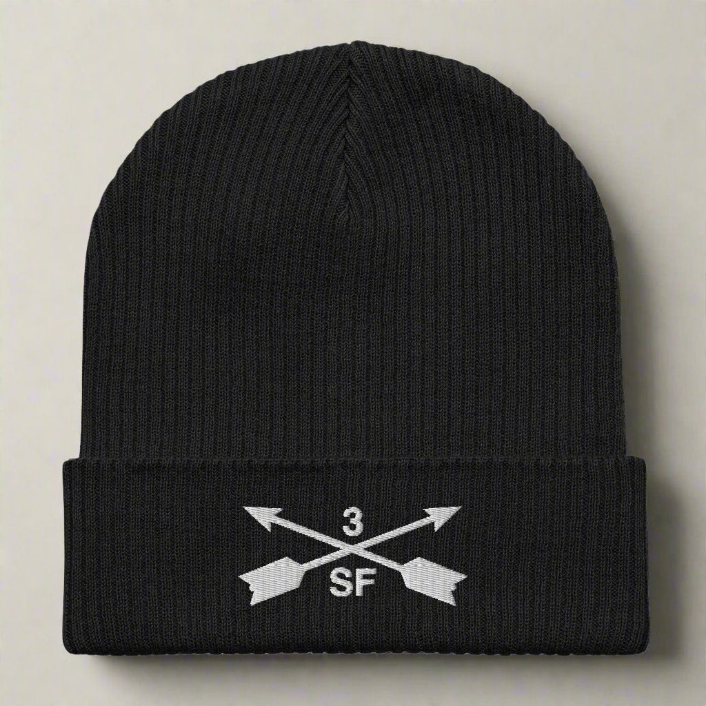 3rd special forces group ribbed beanie with embroidered design.