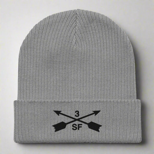 3rd special forces group ribbed beanie with embroidered design.