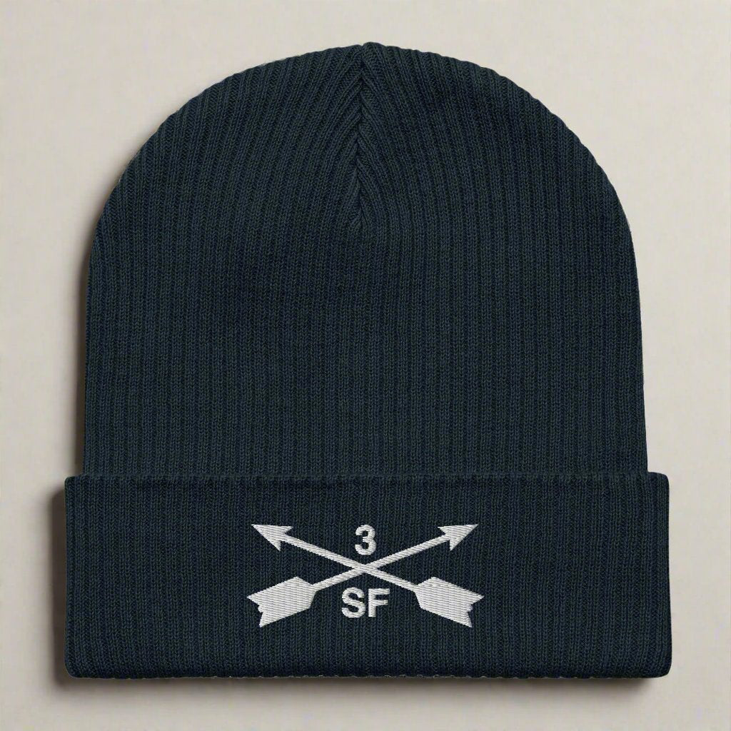 3rd special forces group ribbed beanie with embroidered design.