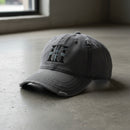 Distressed dad hat with 3rd special forces group roman numeral design