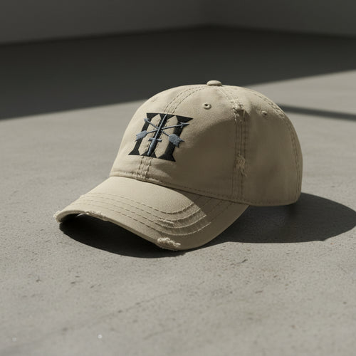 Distressed dad hat with 3rd special forces group roman numeral design