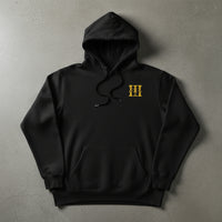 black hoodie with 3rd special forces group insignia on the left chest. 