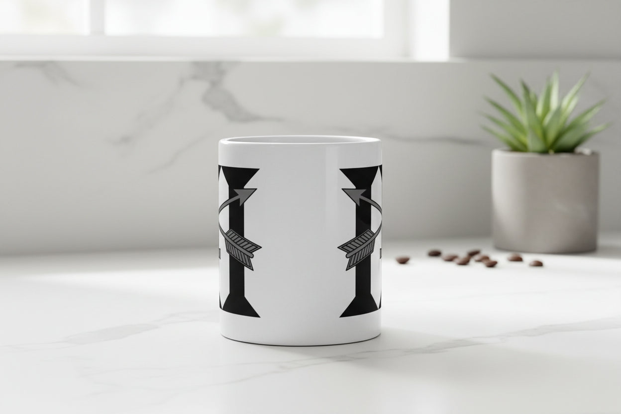 11oz white coffee mug with 3rd special forces roman numeral design