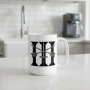 white coffee mug with 3rd special forces group roman numeral design