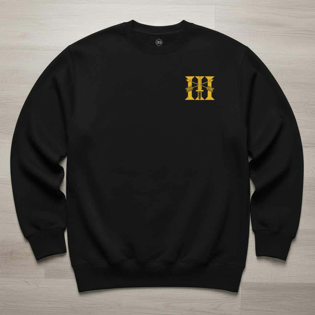 Sweatshirt with 3rd special forces group roman numeral design on the left chest
