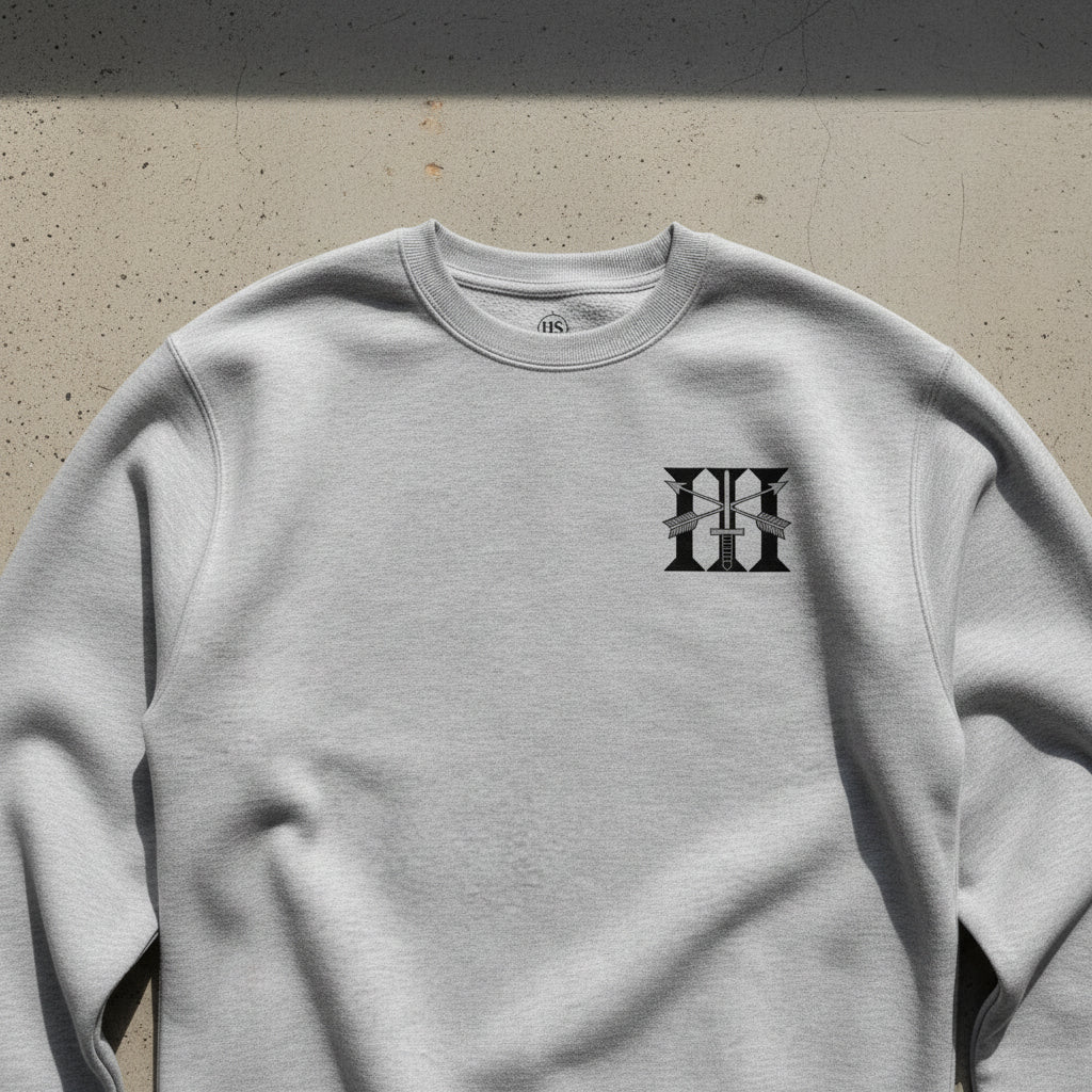 Sweatshirt with 3rd special forces group roman numeral design on the left chest