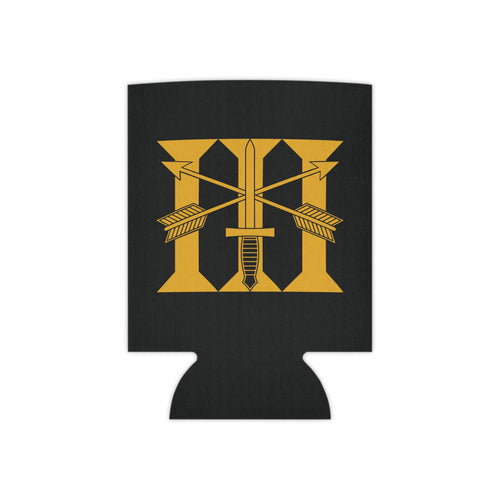 Black can cooler with 3rd special forces roman numeral design