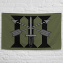 Military green flag with 3rd special forces insignia and roman numeral design