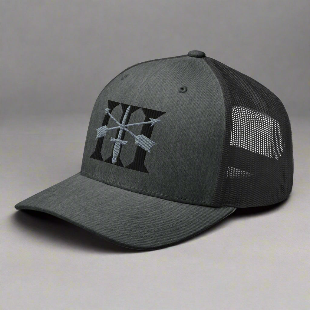 Grey snapback cap with 3rd special forces insignia and roman numeral design