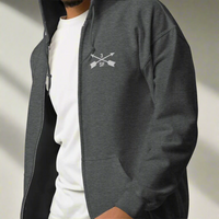 3rd special forces hoodie with an embroidered design on the left chest of the crossed arrows.