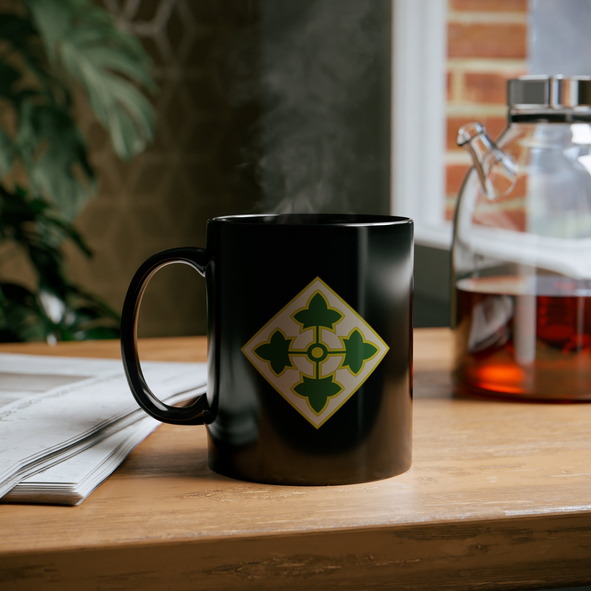 4th Infantry Division 11oz Black Coffee Mug