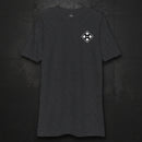 charcoal t-shirt with 4th infantry division insignia on the left chest