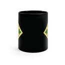 4th infantry division insignia on a black coffee mug.