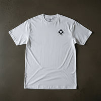 white t-shirt with 4th infantry division insignia on the left chest