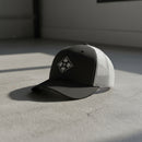 4th infantry division insignia embroidered on a snapback trucker hat