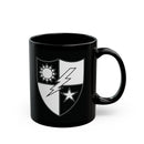 75th ranger regiment crest on a black coffee mug.