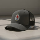 52nd aviation regiment insignia on a snapback trucker hat.