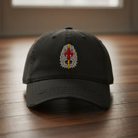 Distressed dad hat with 52nd aviation regiment insignia