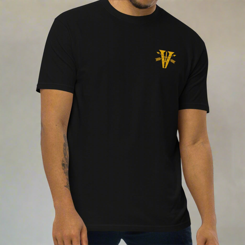 Black t-shirt with 5th special forces design on left chest