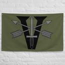 Military green flag with 5th special forces group logo and roman numeral design